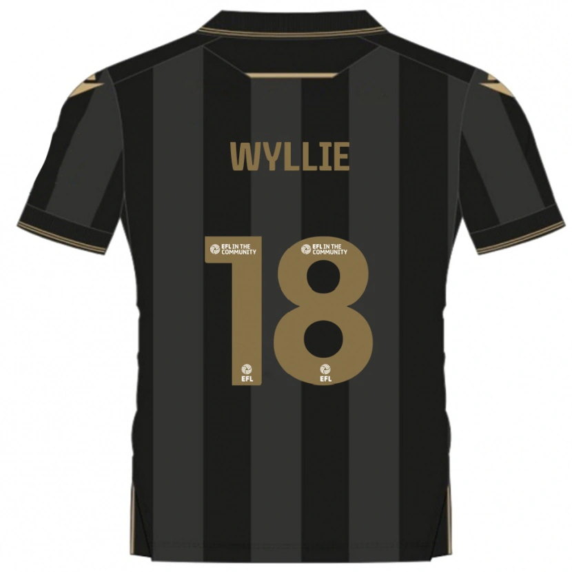 Danxen Damen Marcus Wyllie #18 Schwarz Gold Auswärtstrikot Trikot 2025/26 T-Shirt Schweiz