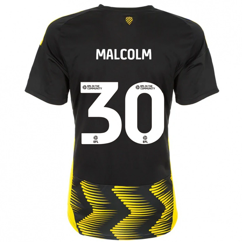 Danxen Damen Kyrell Malcolm #30 Schwarz Gelb Auswärtstrikot Trikot 2025/26 T-Shirt Schweiz