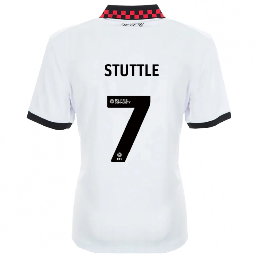 Danxen Damen Jonny Stuttle #7 Weiß Schwarz Auswärtstrikot Trikot 2025/26 T-Shirt Schweiz