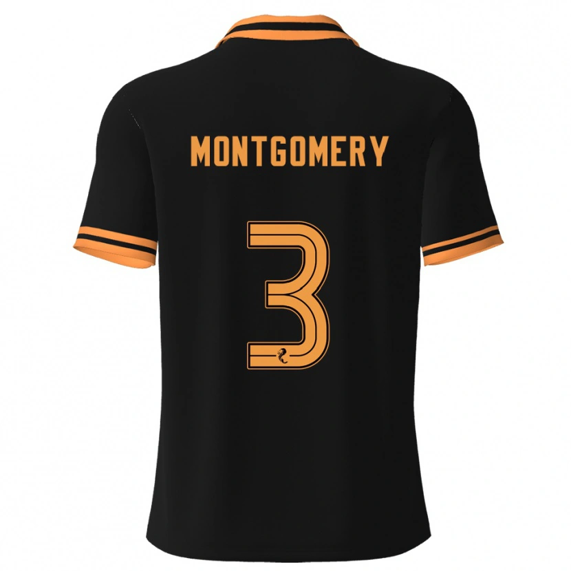 Danxen Damen Adam Montgomery #3 Schwarz Gelb Auswärtstrikot Trikot 2025/26 T-Shirt Schweiz