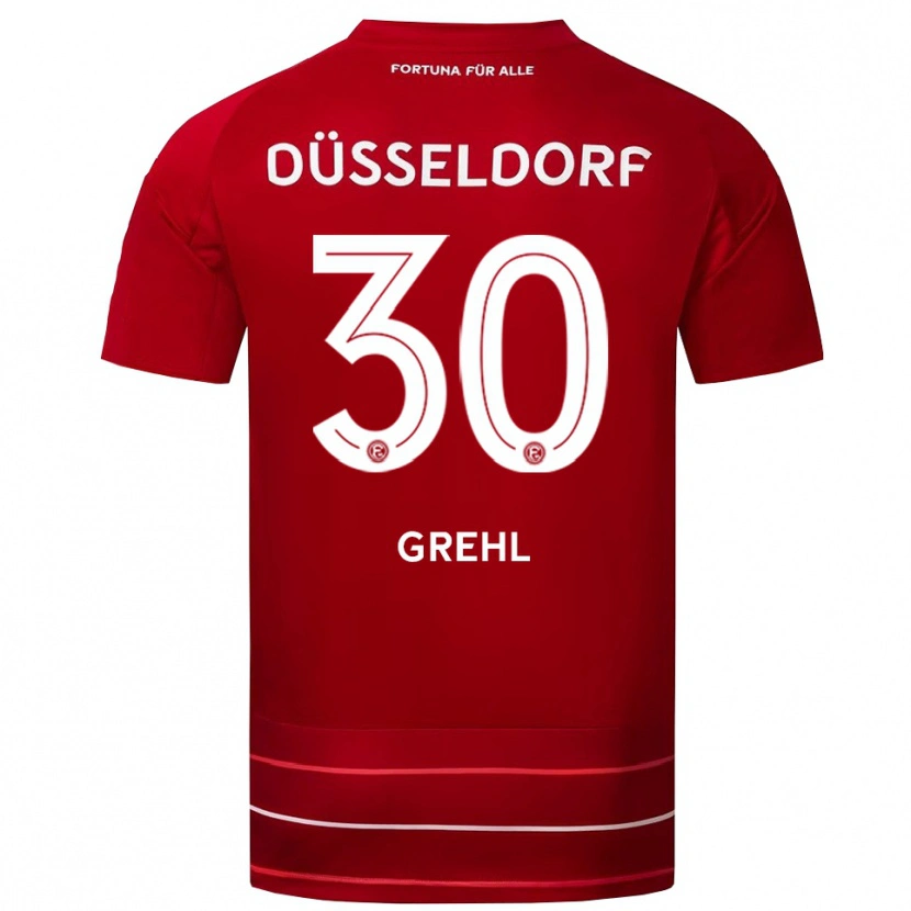 Danxen Kinder Dominic Grehl #30 Rot Weiß Heimtrikot Trikot 2025/26 T-Shirt Schweiz
