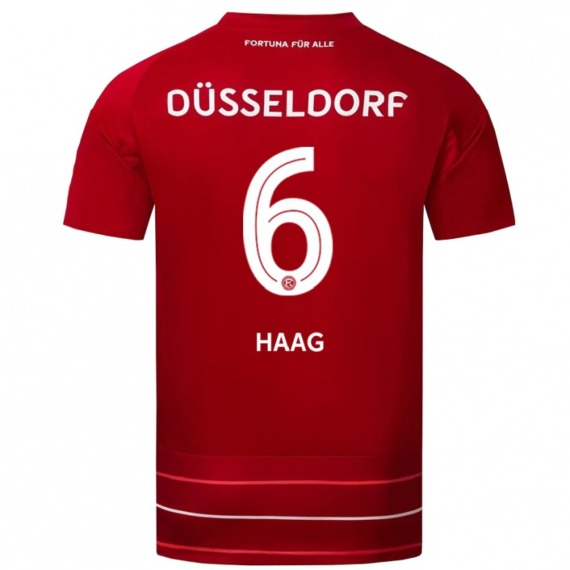 Danxen Kinder Giovanni Haag #6 Rot Weiß Heimtrikot Trikot 2025/26 T-Shirt Schweiz