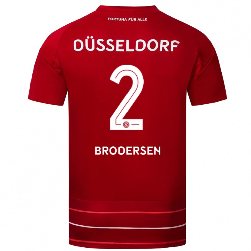 Danxen Kinder Leonard Brodersen #2 Rot Weiß Heimtrikot Trikot 2025/26 T-Shirt Schweiz