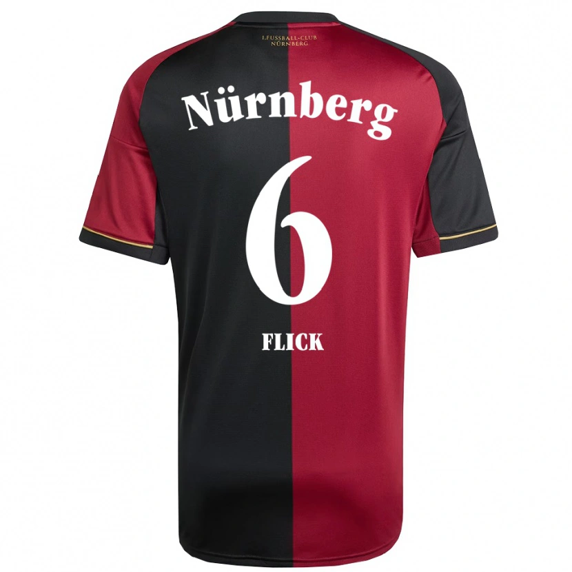 Danxen Kinder Florian Flick #6 Burgunder Schwarz Heimtrikot Trikot 2025/26 T-Shirt Schweiz