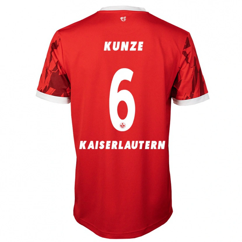 Danxen Kinder Fabian Kunze #6 Rot Weiß Heimtrikot Trikot 2025/26 T-Shirt Schweiz