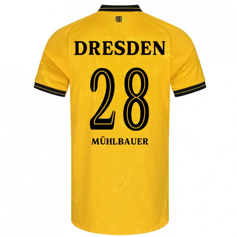 Danxen Kinder Aron Mühlbauer #28 Gelb Schwarz Heimtrikot Trikot 2025/26 T-Shirt Schweiz