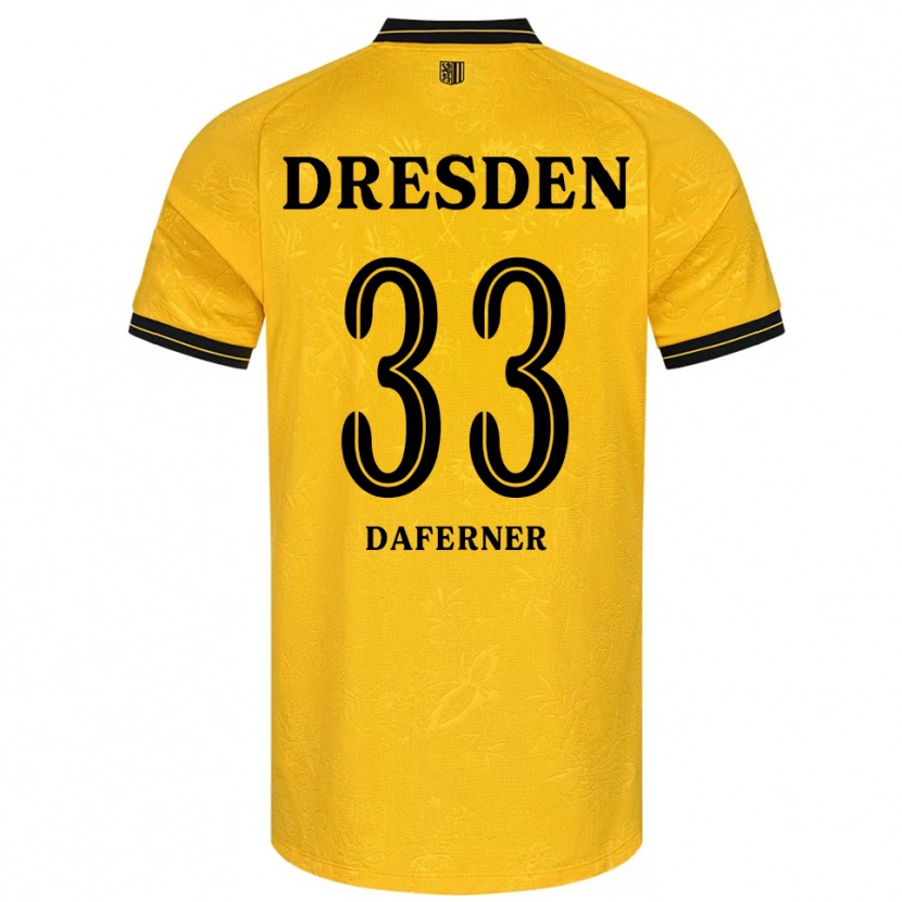 Danxen Kinder Christoph Daferner #33 Gelb Schwarz Heimtrikot Trikot 2025/26 T-Shirt Schweiz