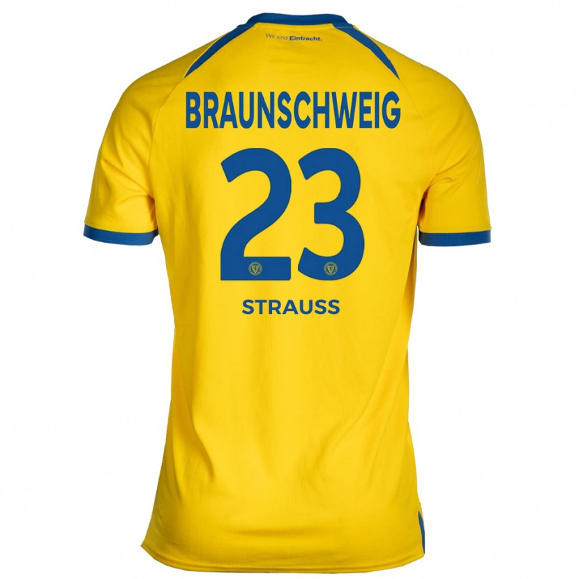 Danxen Kinder Jan Strauß #23 Gelb Blau Heimtrikot Trikot 2025/26 T-Shirt Schweiz