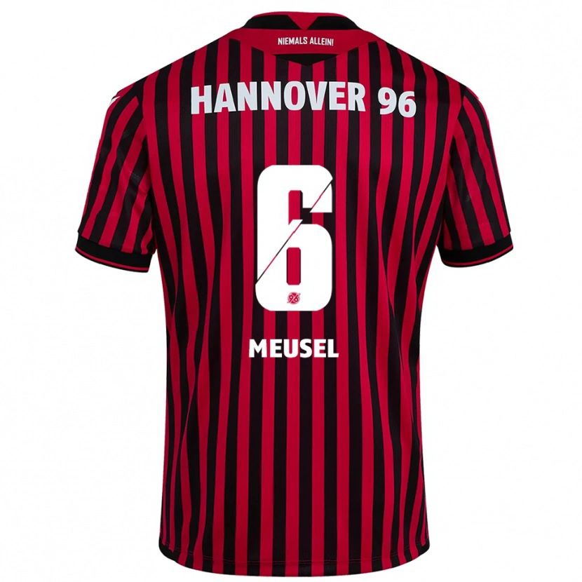 Danxen Kinder Julius Meusel #6 Rot Schwarz Heimtrikot Trikot 2025/26 T-Shirt Schweiz