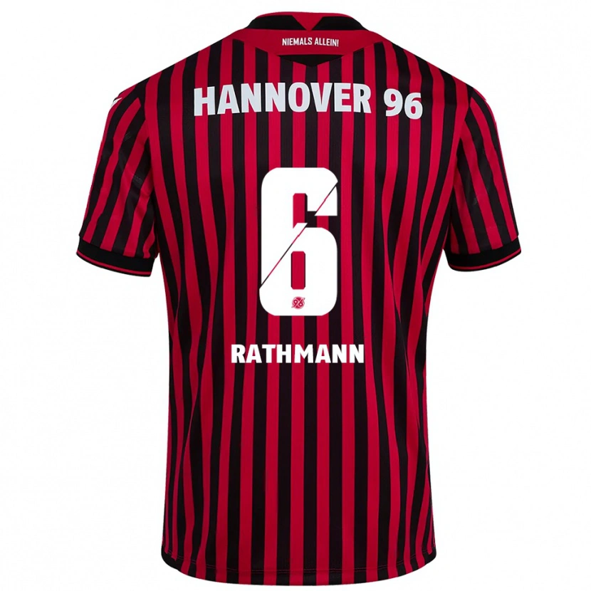Danxen Kinder Lena Rathmann #6 Rot Schwarz Heimtrikot Trikot 2025/26 T-Shirt Schweiz