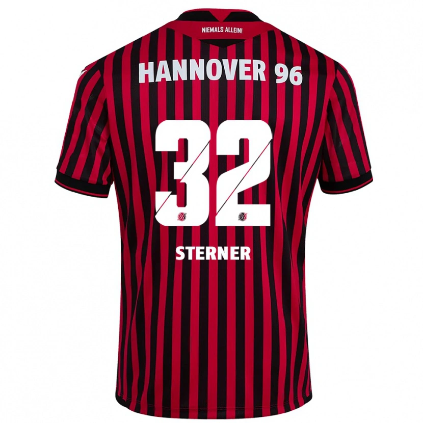 Danxen Kinder Jonas Sterner #32 Rot Schwarz Heimtrikot Trikot 2025/26 T-Shirt Schweiz