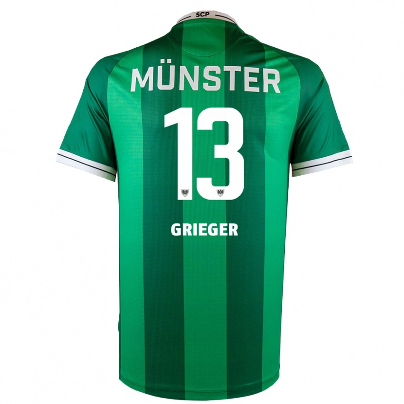 Danxen Kinder Dominik Grieger #13 Grün Weiß Heimtrikot Trikot 2025/26 T-Shirt Schweiz