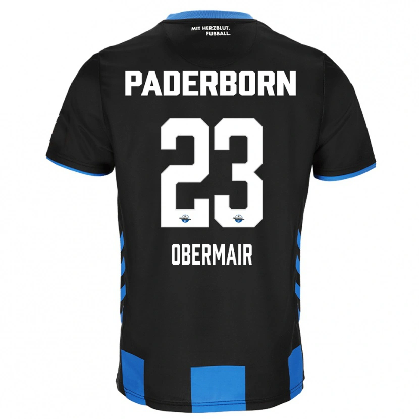 Danxen Kinder Raphael Obermair #23 Schwarz Blau Heimtrikot Trikot 2025/26 T-Shirt Schweiz