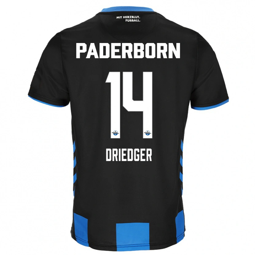 Danxen Kinder Julian Driedger #14 Schwarz Blau Heimtrikot Trikot 2025/26 T-Shirt Schweiz