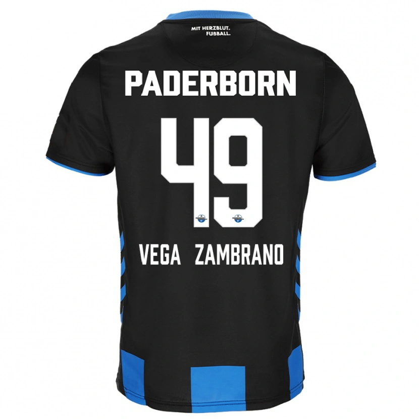 Danxen Kinder Joel Vega Zambrano #49 Schwarz Blau Heimtrikot Trikot 2025/26 T-Shirt Schweiz