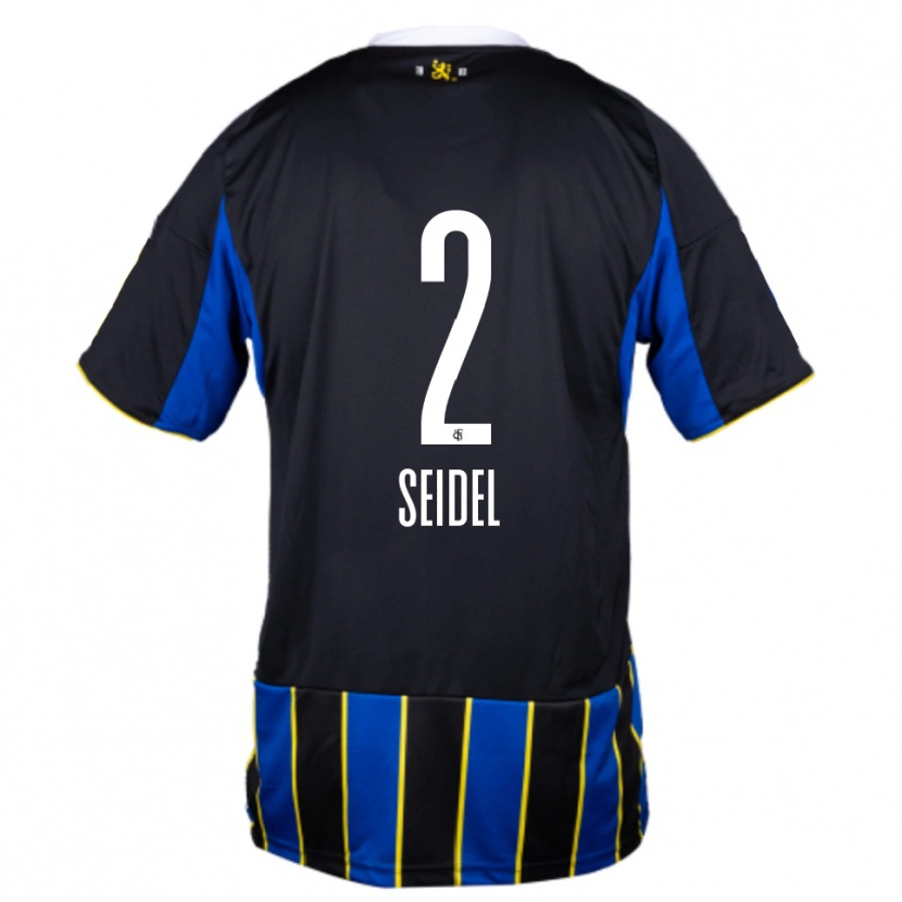 Danxen Kinder Jonas Seidel #2 Blau Schwarz Gelb Heimtrikot Trikot 2025/26 T-Shirt Schweiz