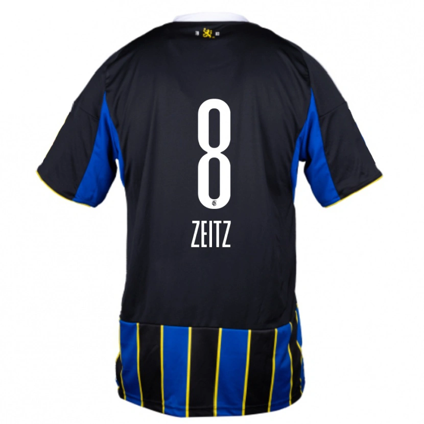 Danxen Kinder Manuel Zeitz #8 Blau Schwarz Gelb Heimtrikot Trikot 2025/26 T-Shirt Schweiz