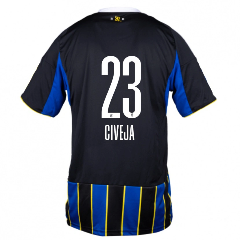 Danxen Kinder Tim Civeja #23 Blau Schwarz Gelb Heimtrikot Trikot 2025/26 T-Shirt Schweiz