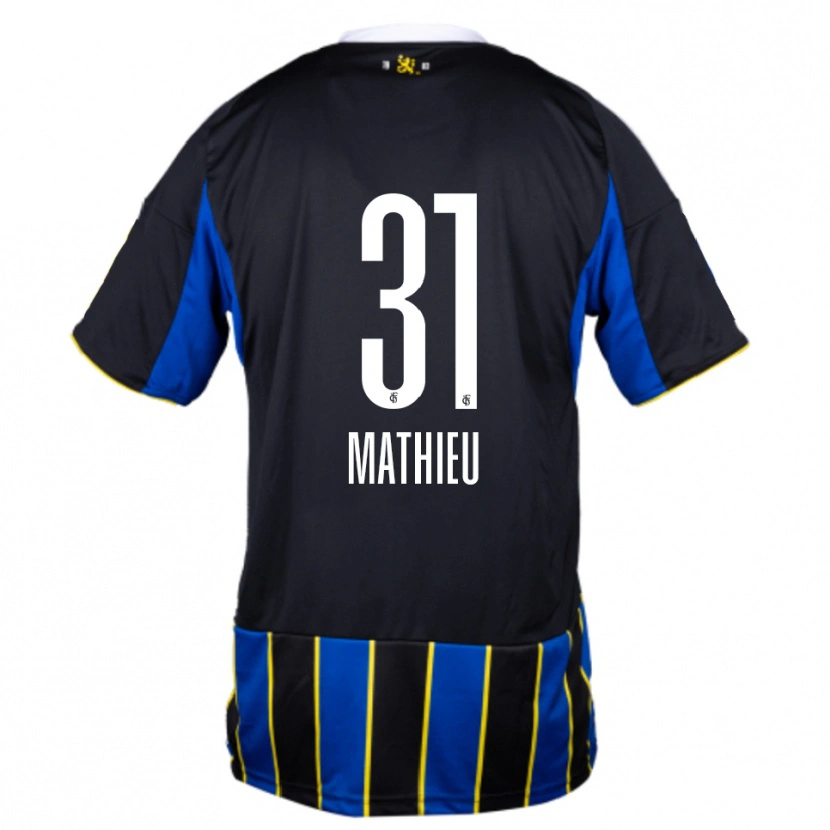 Danxen Kinder Sammy Mathieu #31 Blau Schwarz Gelb Heimtrikot Trikot 2025/26 T-Shirt Schweiz
