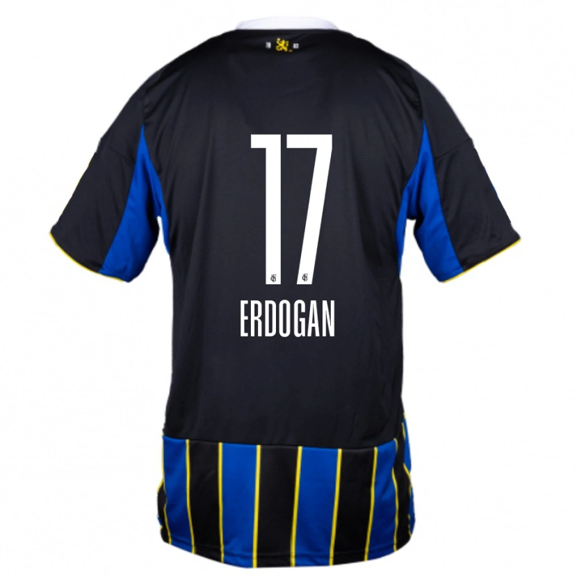 Danxen Kinder Emirhan Erdogan #17 Blau Schwarz Gelb Heimtrikot Trikot 2025/26 T-Shirt Schweiz
