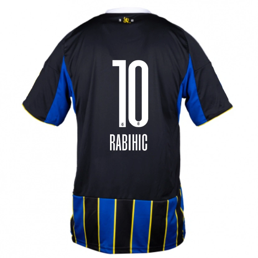 Danxen Kinder Kasim Rabihic #10 Blau Schwarz Gelb Heimtrikot Trikot 2025/26 T-Shirt Schweiz
