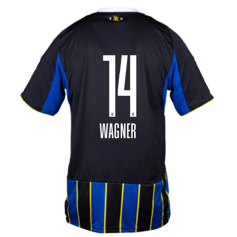 Danxen Kinder Celine Wagner #14 Blau Schwarz Gelb Heimtrikot Trikot 2025/26 T-Shirt Schweiz