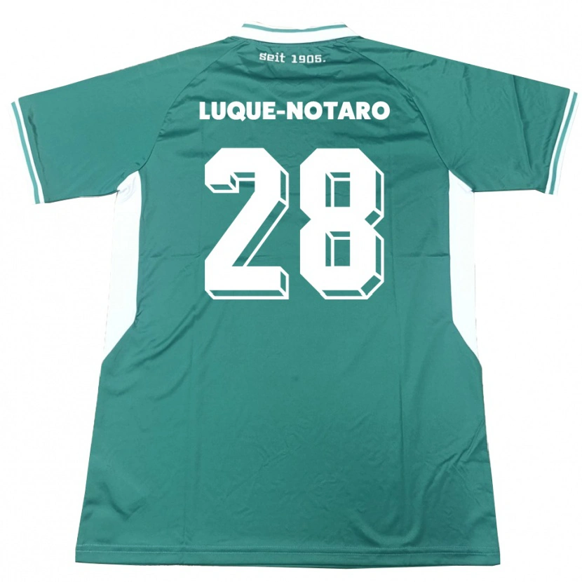 Danxen Kinder Fabio Luque-Notaro #28 Grün Weiß Heimtrikot Trikot 2025/26 T-Shirt Schweiz