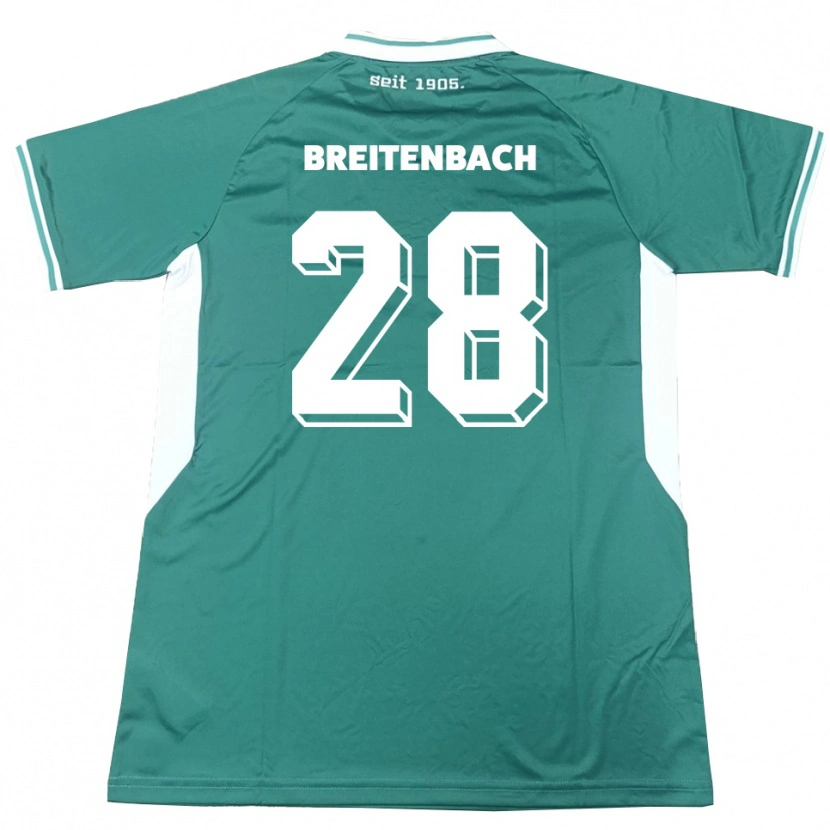 Danxen Kinder Fabio Breitenbach #28 Grün Weiß Heimtrikot Trikot 2025/26 T-Shirt Schweiz