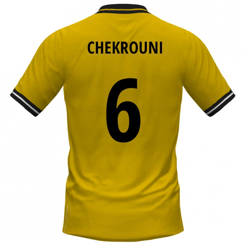 Danxen Kinder Salim Chekrouni #6 Gelb Schwarz Heimtrikot Trikot 2025/26 T-Shirt Schweiz