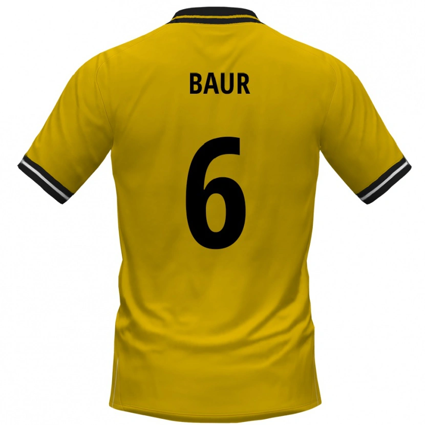 Danxen Kinder Mauro Baur #6 Gelb Schwarz Heimtrikot Trikot 2025/26 T-Shirt Schweiz