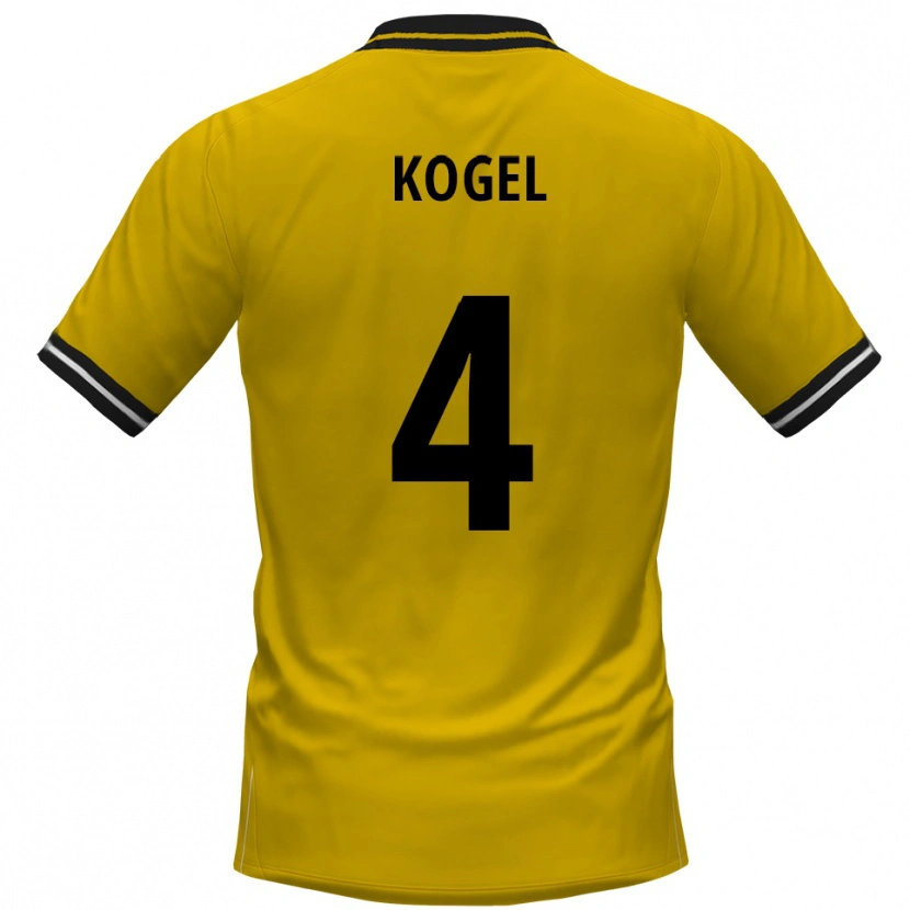 Danxen Kinder Tobias Kogel #4 Gelb Schwarz Heimtrikot Trikot 2025/26 T-Shirt Schweiz