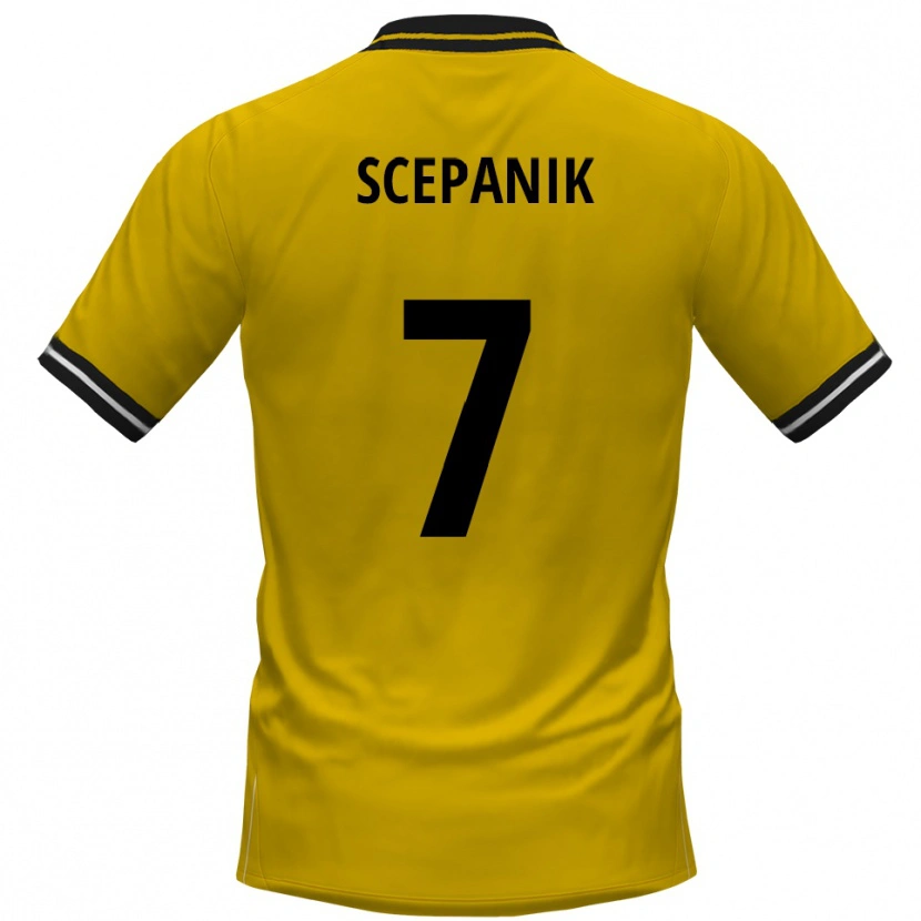 Danxen Kinder Lukas Scepanik #7 Gelb Schwarz Heimtrikot Trikot 2025/26 T-Shirt Schweiz