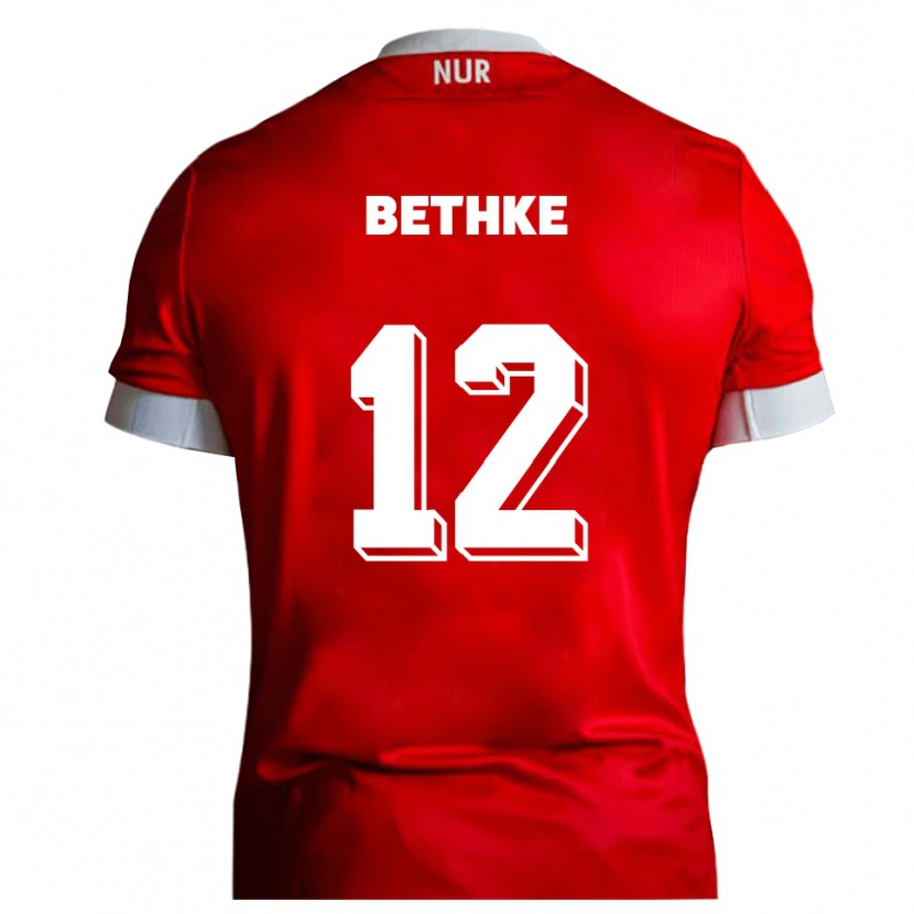 Danxen Kinder Elias Bethke #12 Rot Weiß Heimtrikot Trikot 2025/26 T-Shirt Schweiz