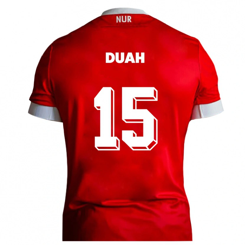 Danxen Kinder Dennis Duah #15 Rot Weiß Heimtrikot Trikot 2025/26 T-Shirt Schweiz