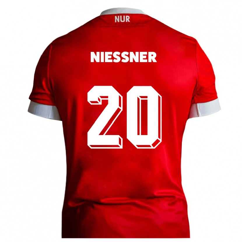 Danxen Kinder Lennard Nießner #20 Rot Weiß Heimtrikot Trikot 2025/26 T-Shirt Schweiz