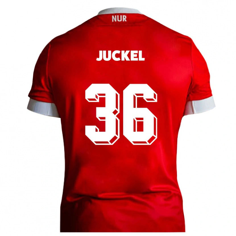 Danxen Kinder Janis Juckel #36 Rot Weiß Heimtrikot Trikot 2025/26 T-Shirt Schweiz