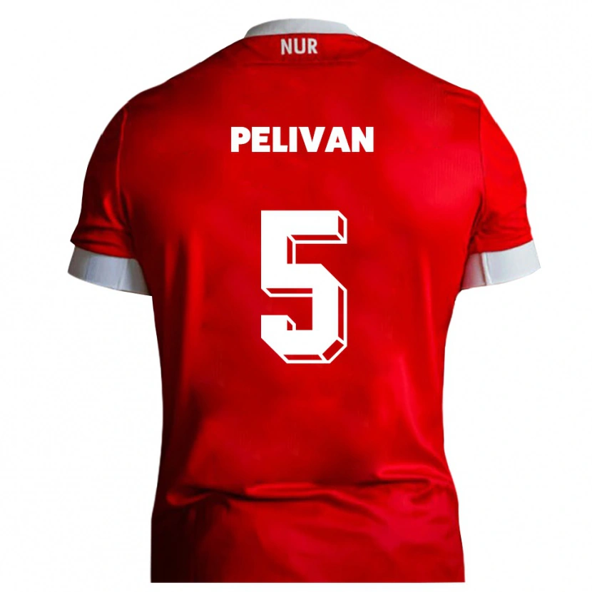 Danxen Kinder Dominik Pelivan #5 Rot Weiß Heimtrikot Trikot 2025/26 T-Shirt Schweiz