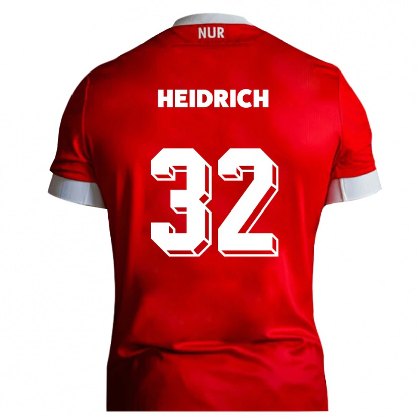 Danxen Kinder Finn Heidrich #32 Rot Weiß Heimtrikot Trikot 2025/26 T-Shirt Schweiz