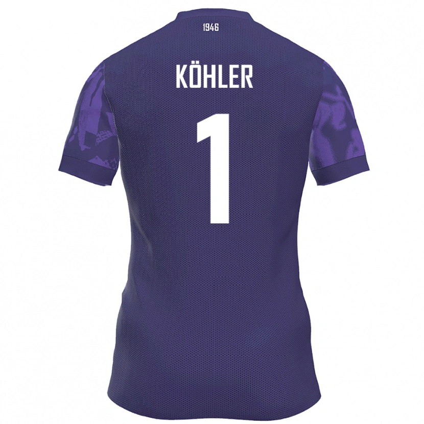Danxen Kinder Lucas Köhler #1 Lila Weiß Heimtrikot Trikot 2025/26 T-Shirt Schweiz