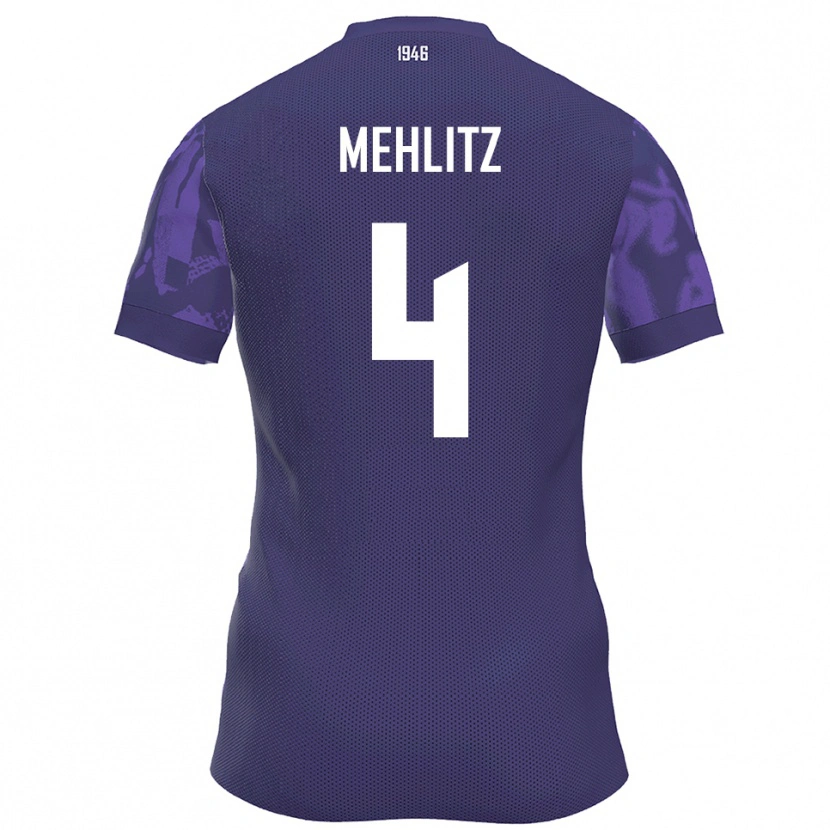 Danxen Kinder Fabian Mehlitz #4 Lila Weiß Heimtrikot Trikot 2025/26 T-Shirt Schweiz