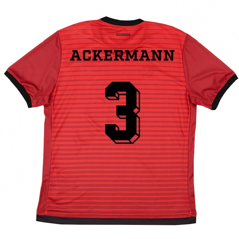 Danxen Kinder Tom Ackermann #3 Rot Schwarz Heimtrikot Trikot 2025/26 T-Shirt Schweiz