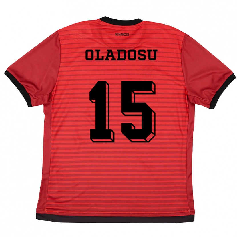Danxen Kinder Omotolani Oladosu #15 Rot Schwarz Heimtrikot Trikot 2025/26 T-Shirt Schweiz