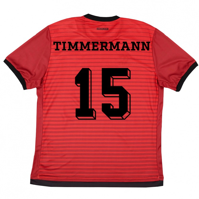 Danxen Kinder Ina Timmermann #15 Rot Schwarz Heimtrikot Trikot 2025/26 T-Shirt Schweiz