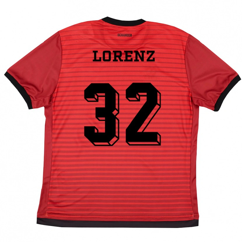 Danxen Kinder Simon Lorenz #32 Rot Schwarz Heimtrikot Trikot 2025/26 T-Shirt Schweiz