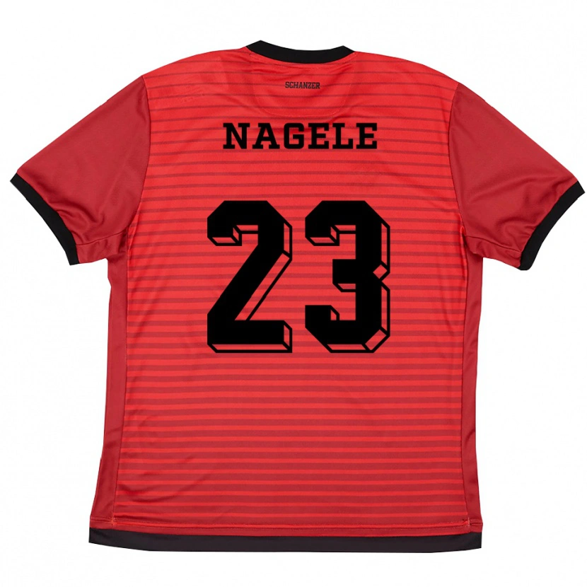 Danxen Kinder Matteo Nagele #23 Rot Schwarz Heimtrikot Trikot 2025/26 T-Shirt Schweiz