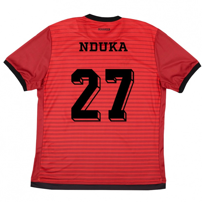 Danxen Kinder Donald Nduka #27 Rot Schwarz Heimtrikot Trikot 2025/26 T-Shirt Schweiz