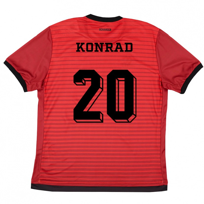 Danxen Kinder Felix Konrad #20 Rot Schwarz Heimtrikot Trikot 2025/26 T-Shirt Schweiz