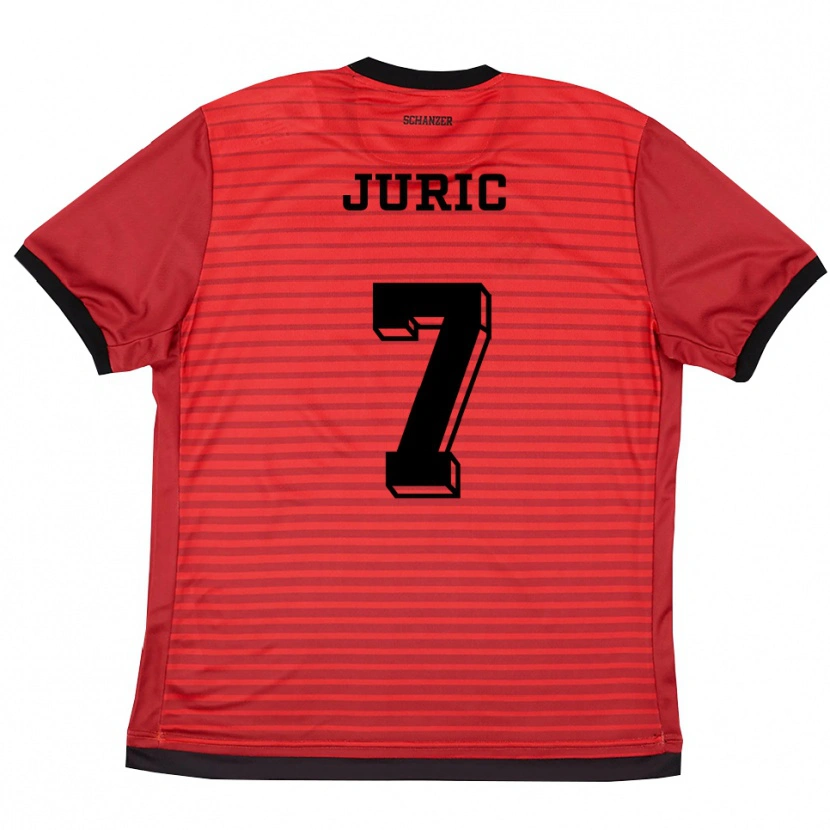 Danxen Kinder Kristjan Juric #7 Rot Schwarz Heimtrikot Trikot 2025/26 T-Shirt Schweiz