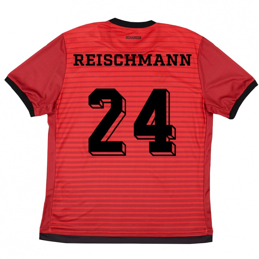 Danxen Kinder Stefanie Reischmann #24 Rot Schwarz Heimtrikot Trikot 2025/26 T-Shirt Schweiz