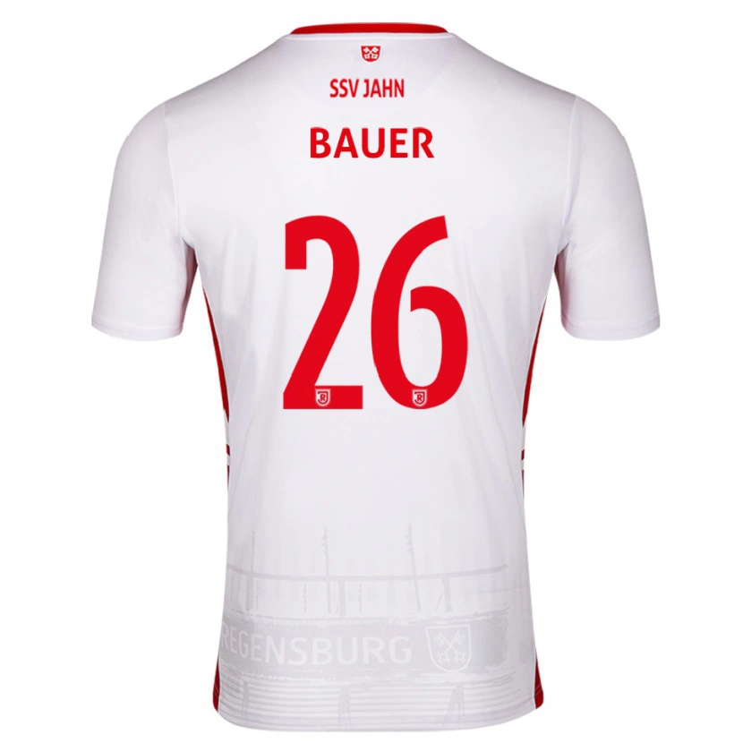 Danxen Kinder Benedikt Bauer #26 Weiß Rot Heimtrikot Trikot 2025/26 T-Shirt Schweiz